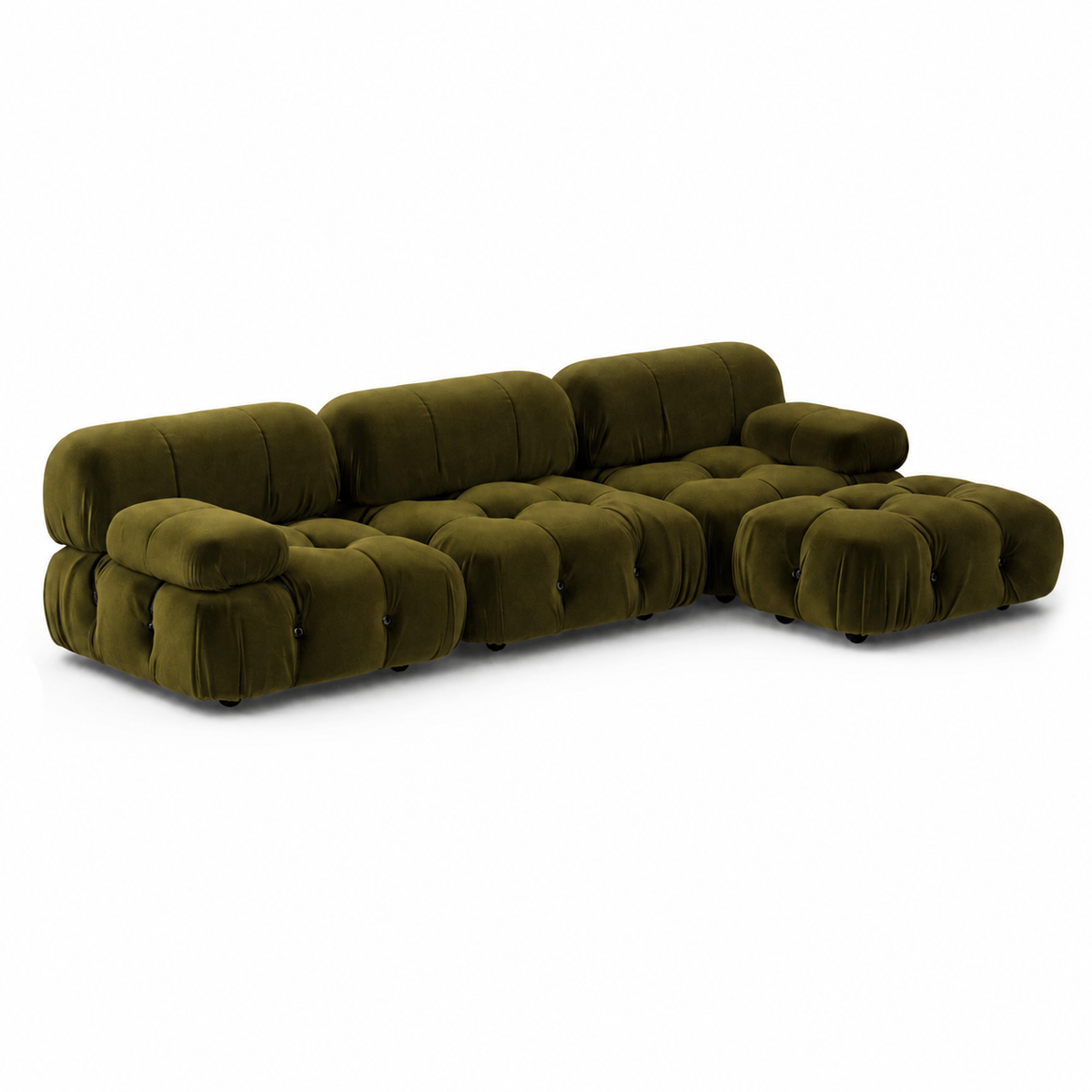 Camaleonda Modular Sofa Premium Reproduction - Sectional 3 Seater Velvet - Moss Bronze