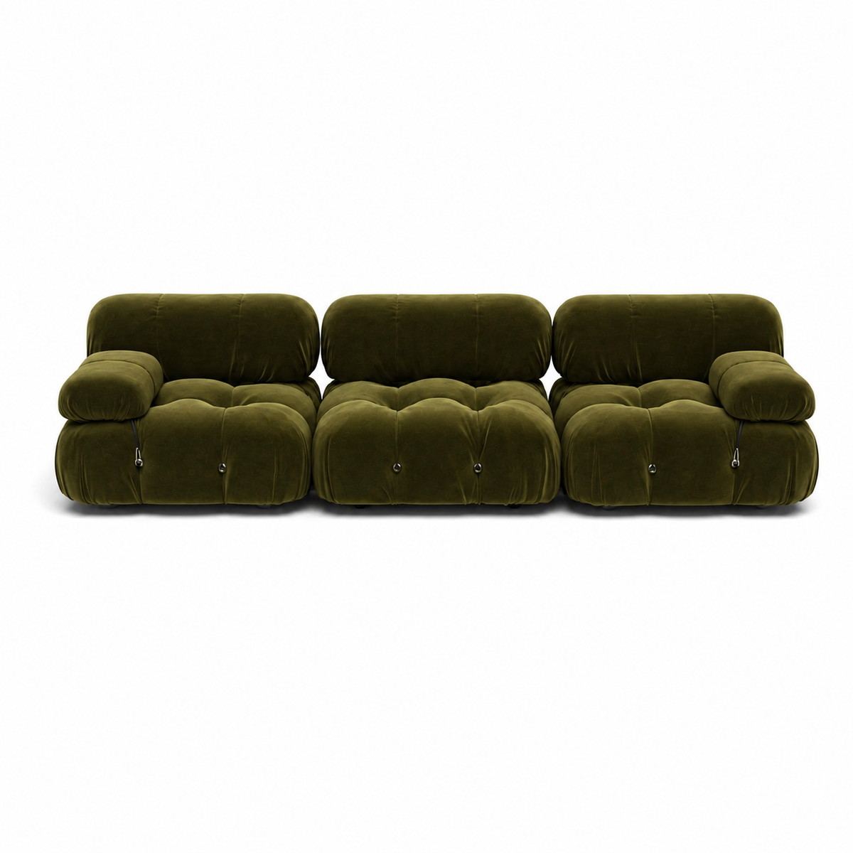 Camaleonda Modular Sofa Premium Reproduction - Straight 3 Seater Velvet - Moss Bronze
