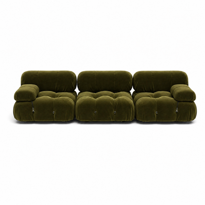 Camaleonda Modular Sofa Premium Reproduction - Straight 3 Seater Velvet - Moss Bronze
