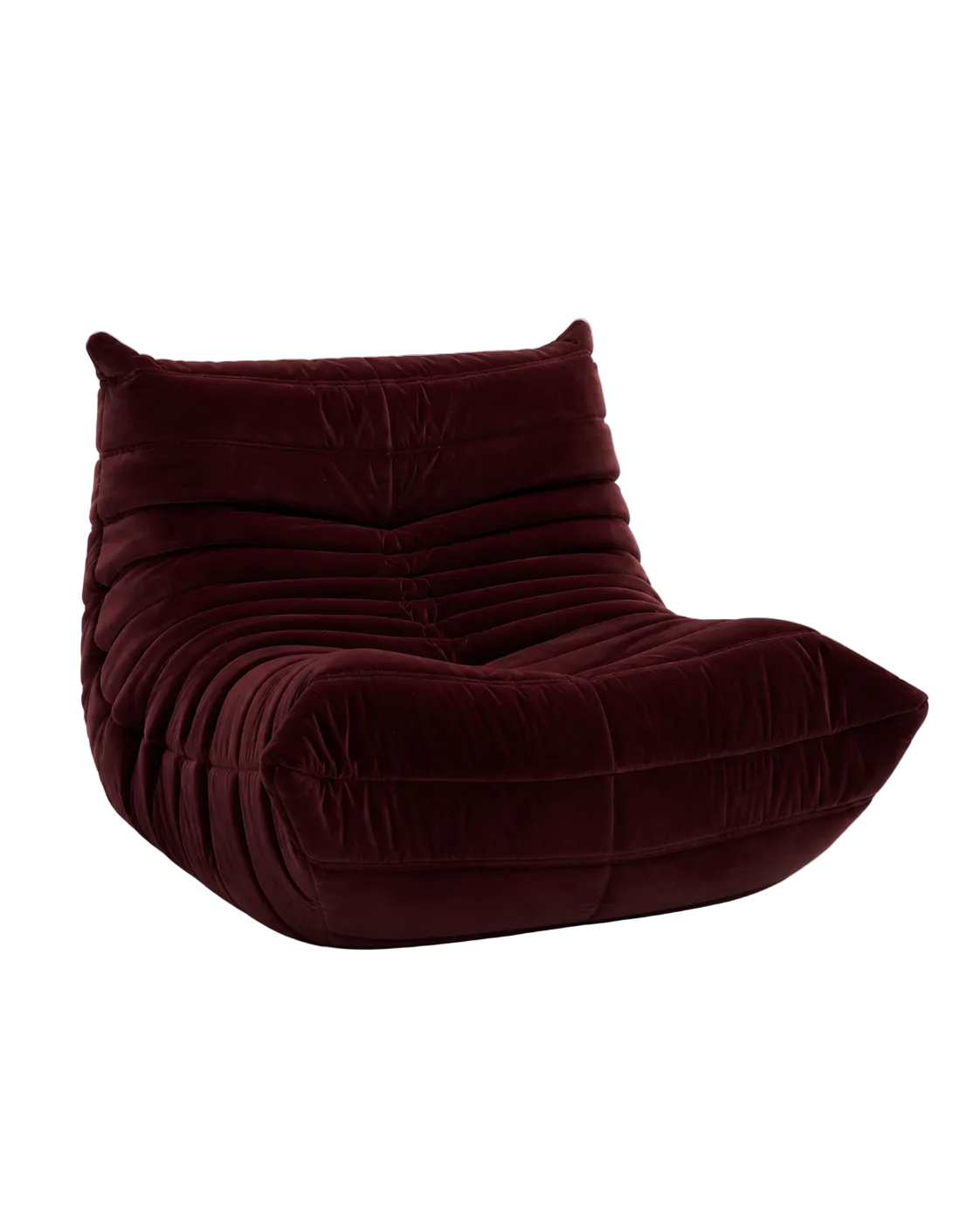 Togo Fireside Lounge Chair - Premium Reproduction Velvet - Bordeaux (Lead Time 6-8 Weeks)