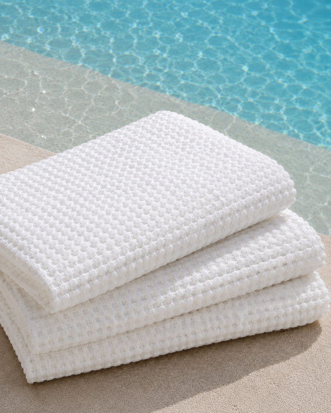 Waffle Knit Bath Towel - 100% Cotton - 70 x 140cm