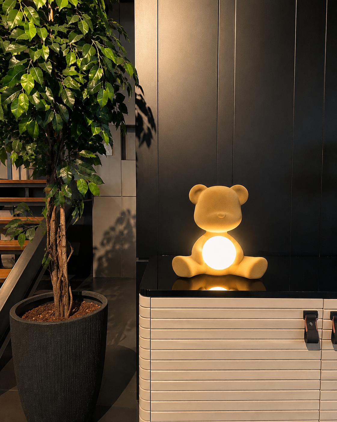 The Teddy Table Lamp Velvet - Beige
