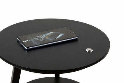 Artus Wireless Charging 3 Tier Smart Side Table - Blackened Steel