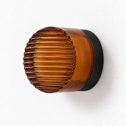 Helio Round Glass Wall Sconce Wave Amber Black