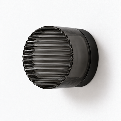 Helio Round Glass Wall Sconce Wave Smoke Black