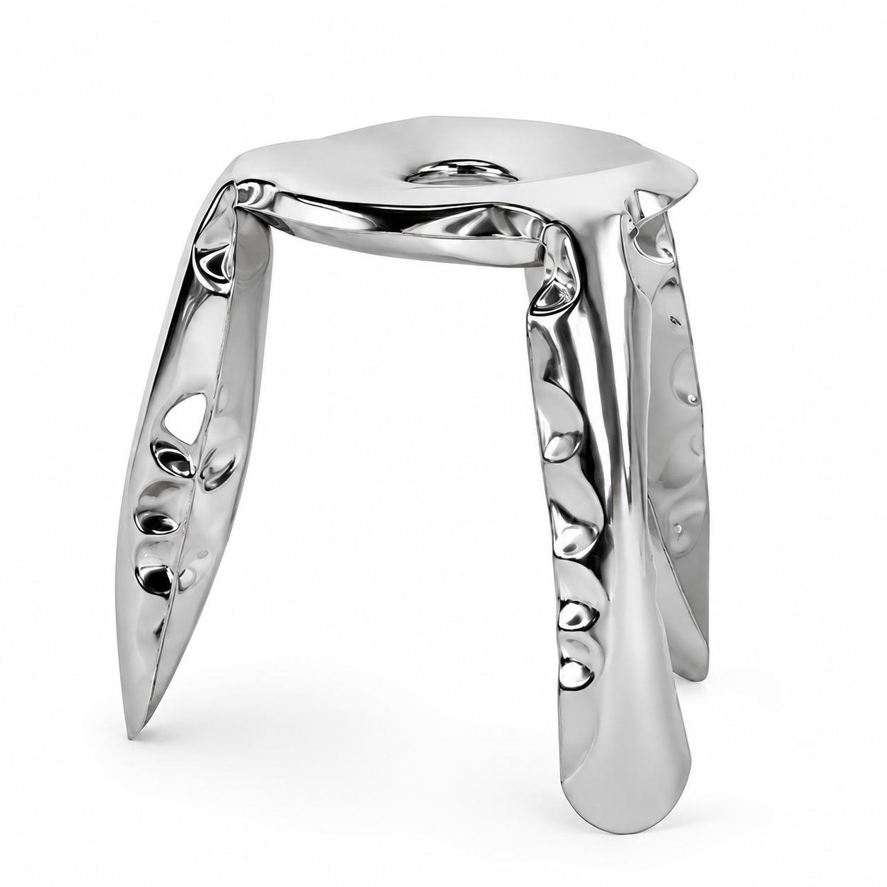 Flux Stool - Polished Stainless Steel