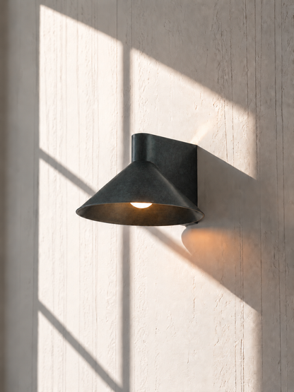 Conic Wall Lamp - Blackened Steel  - Indoor/Outdoor