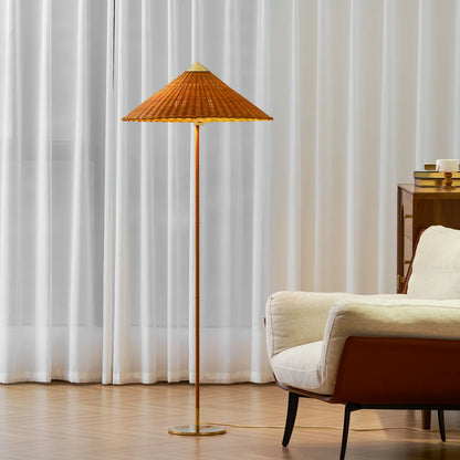 Conical Floor Lamp 154cm - Bamboo