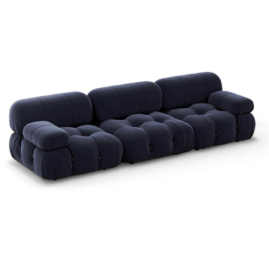 Camaleonda Modular Sofa Premium Reproduction - Straight 3 Seater Velvet - Midnight Blue