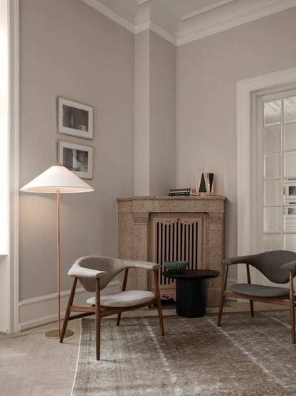 Conical Floor Lamp - Brass & Linen