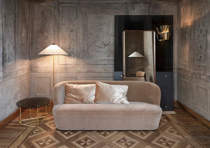 Conical Floor Lamp - Brass & Linen