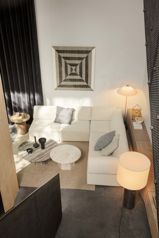 Conical Floor Lamp - Brass & Linen