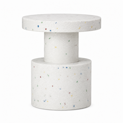 Speck Stool - Style 1 White Mixed - White Mixed HP-11 (In Stock)