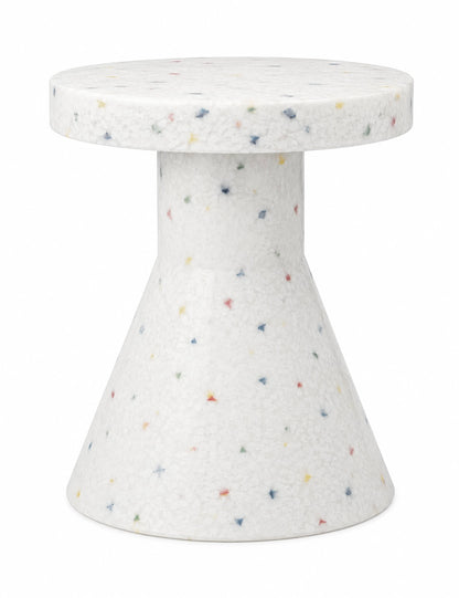 Speck Stool - Style 3 White Mixed HP-11 (In Stock)