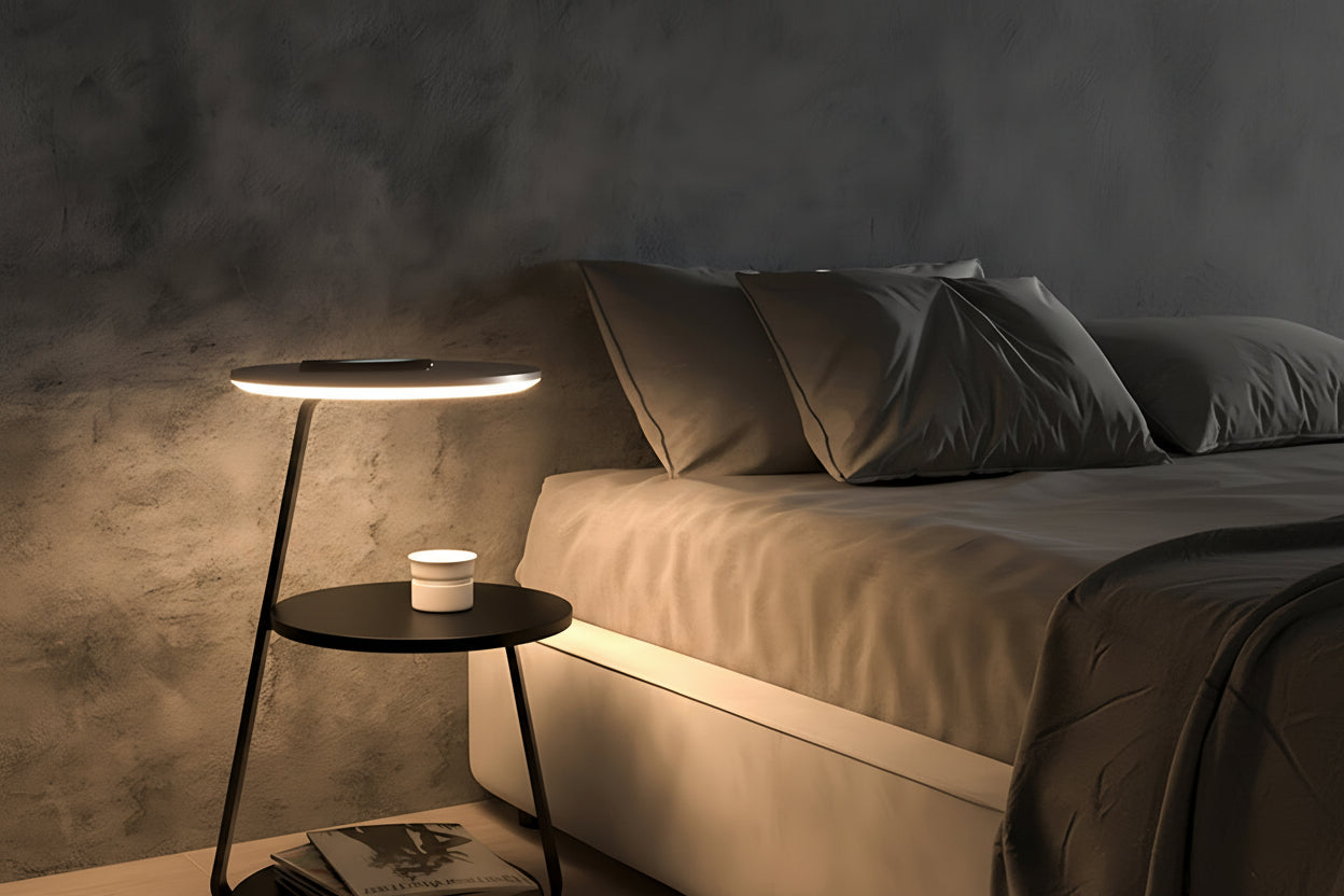 Artus Wireless Charging 3 Tier Smart Side Table - Blackened Steel