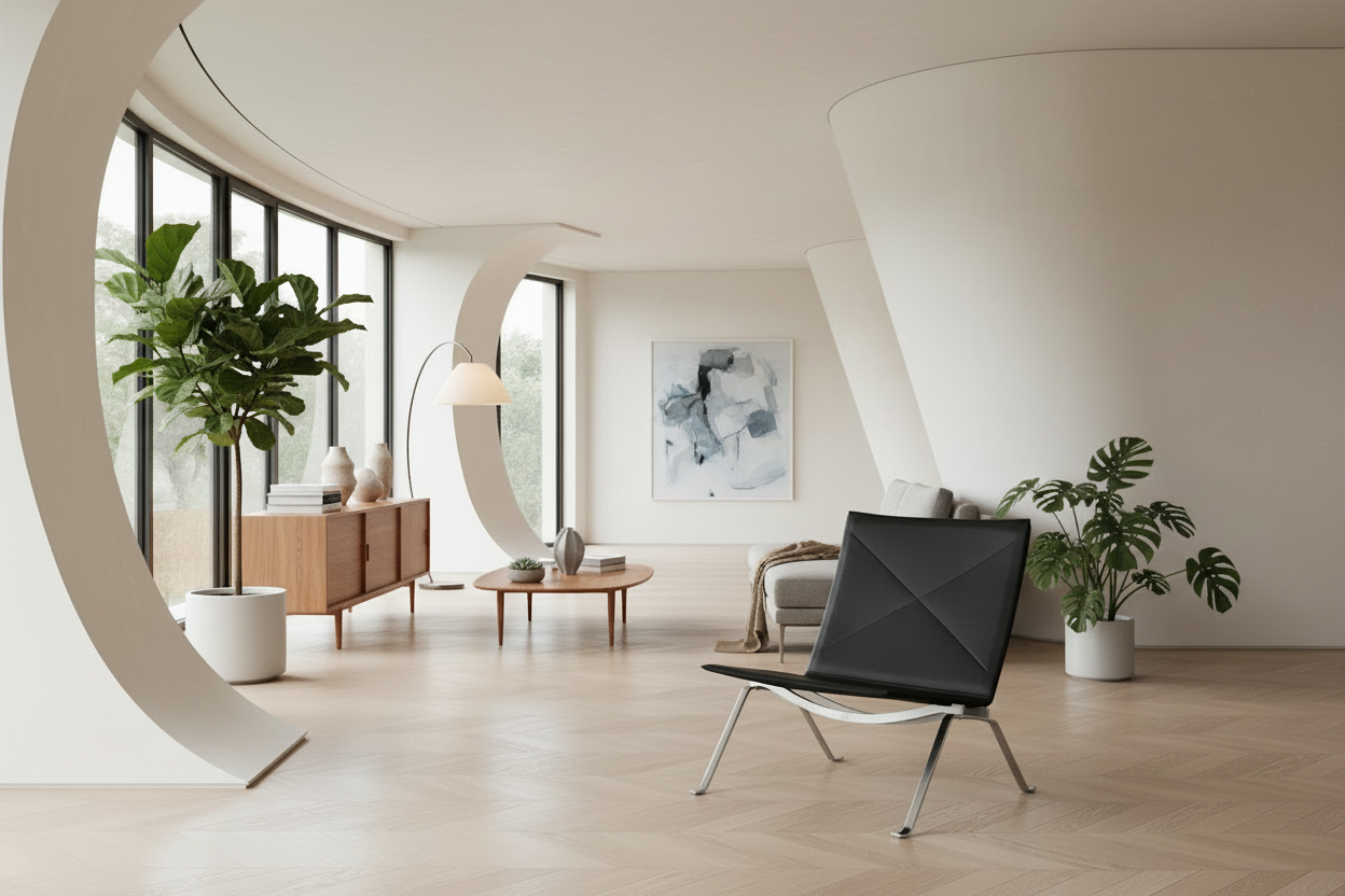 Enzo Lounge Chair - Leather - Steel Frame