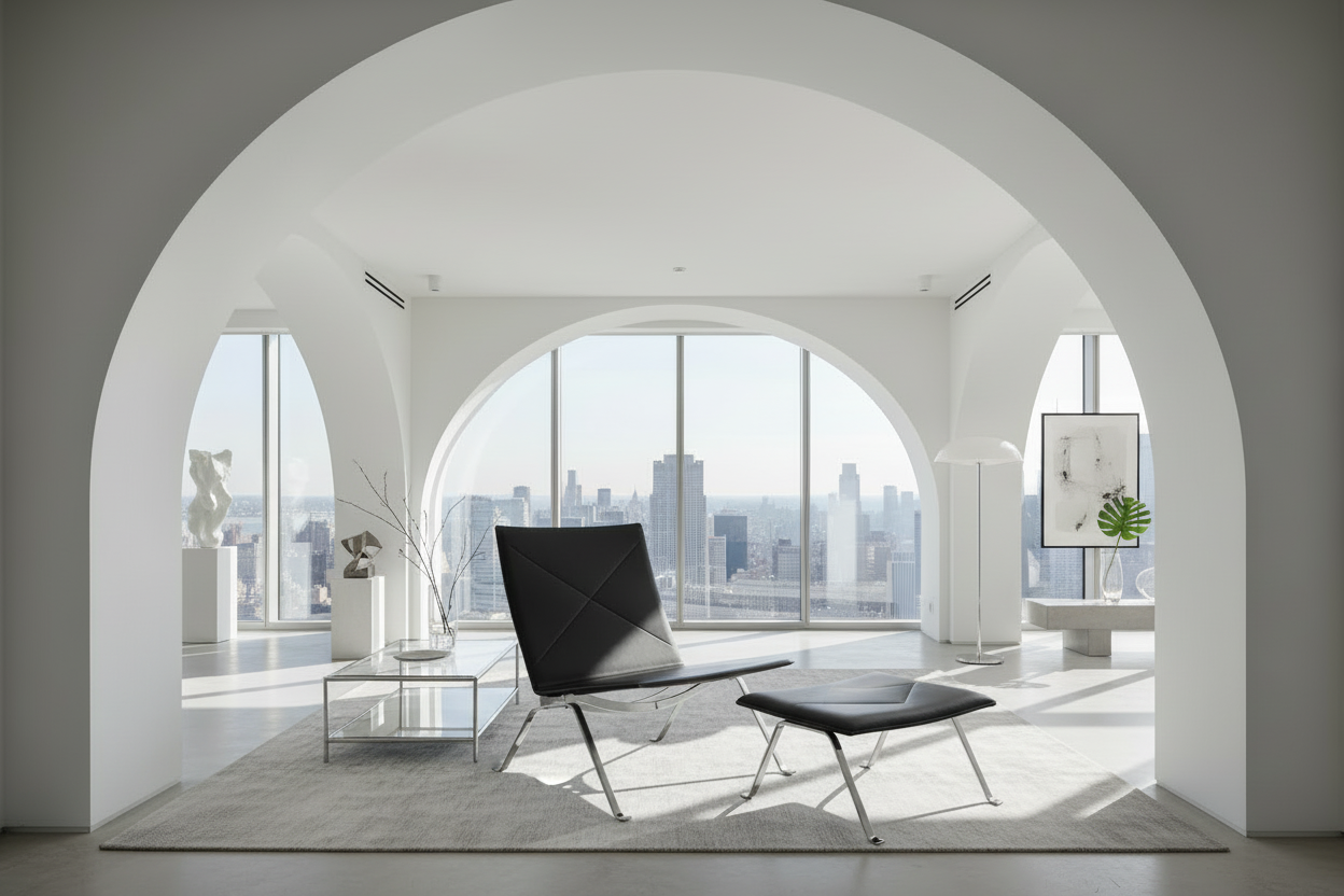 Enzo Lounge Chair - Leather - Steel Frame