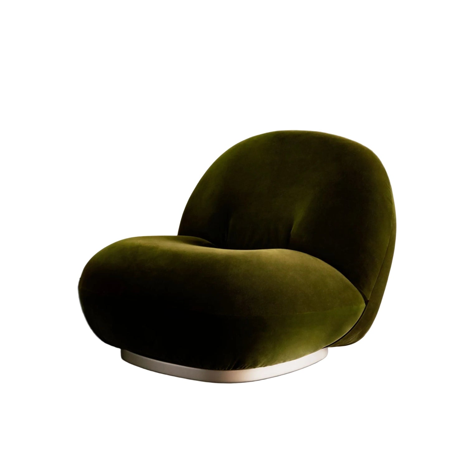 Lune Lounge Chair - Cotton Velvet - Forrest Green Pearl Gold Swivel Base (Estimated Lead Time: 8-12 weeks)