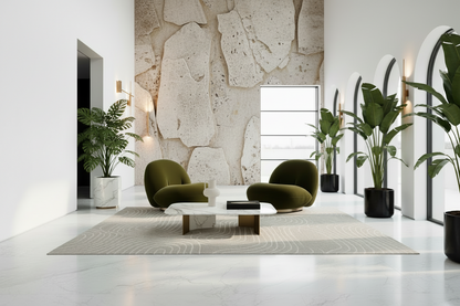 Lune Lounge Chair - Cotton Velvet - Forrest Green