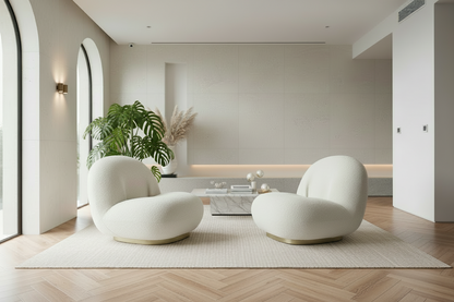 Lune Lounge Chair - Ivory Boucle