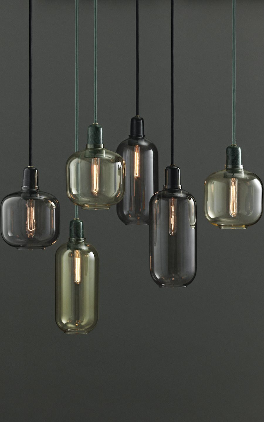 NORMANN COPENHAGEN | Amp Lamp - Gold/Green (Multiple Sizes)