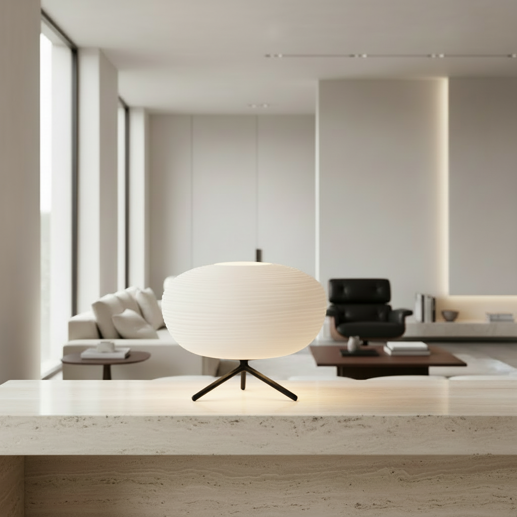 Kami 2 Lantern Table Lamp - Satin Glass