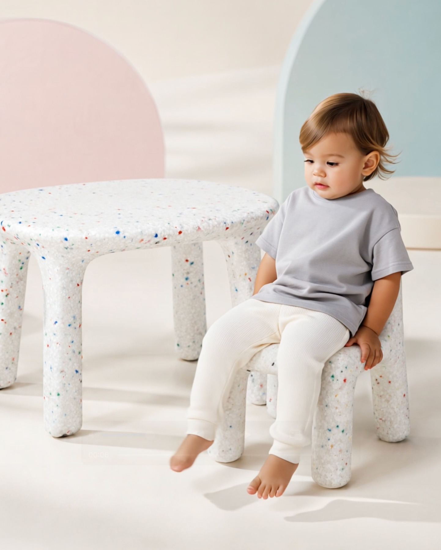 Kid's Confetti 1 Table & 2 Chairs Set - Indoor/Outdoor