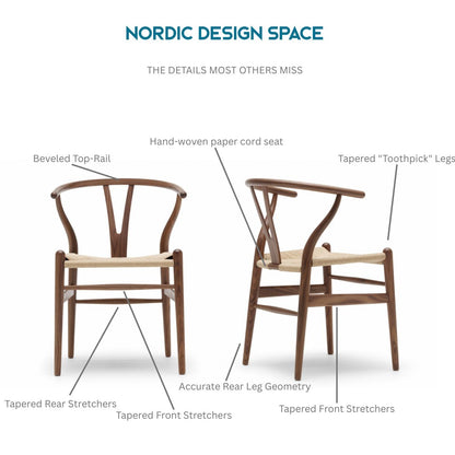 CH24 Wishbone Armchair Premium Reproduction - Natural Ash Wood / Natural Cord