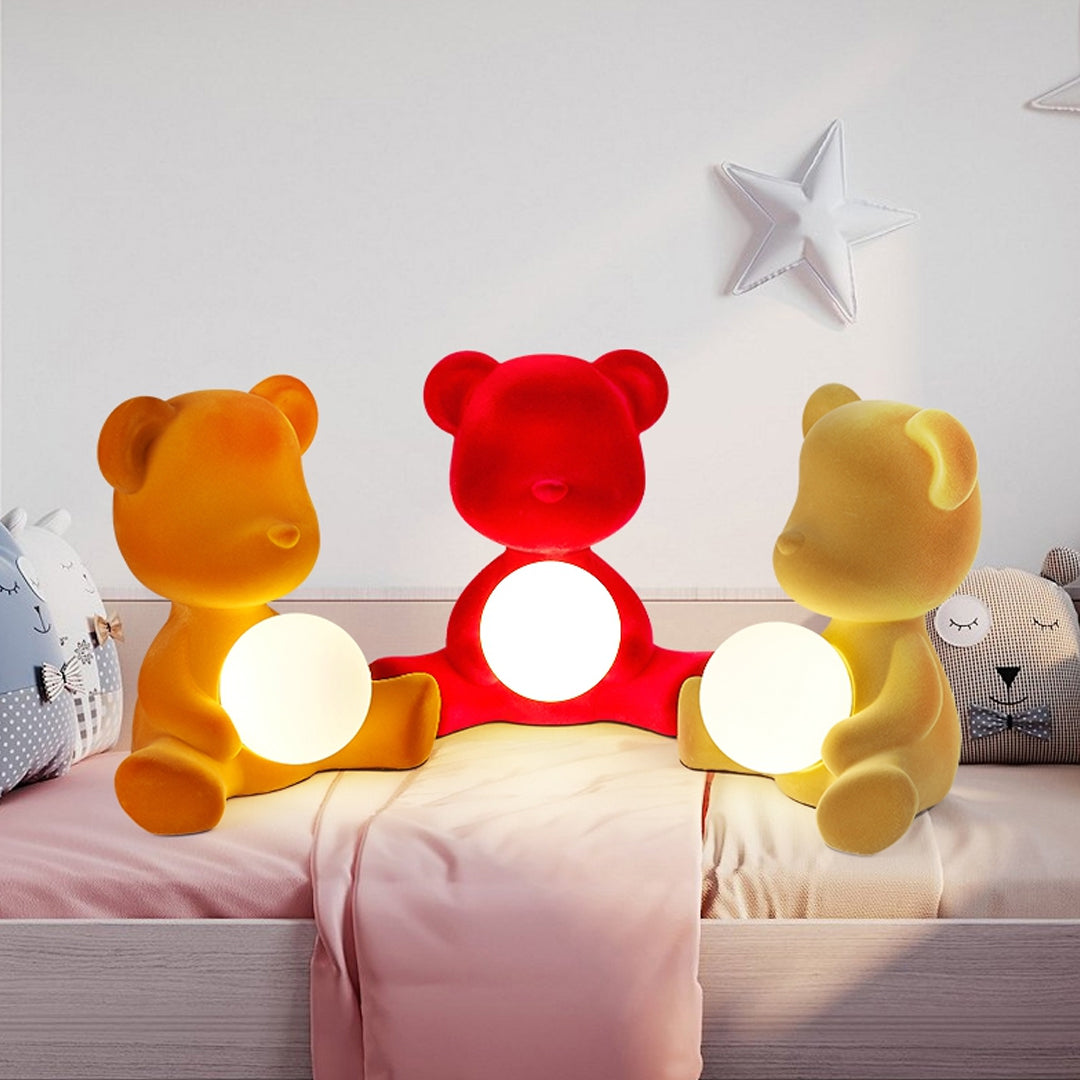 Teddy Lamp Velvet Finish - Red