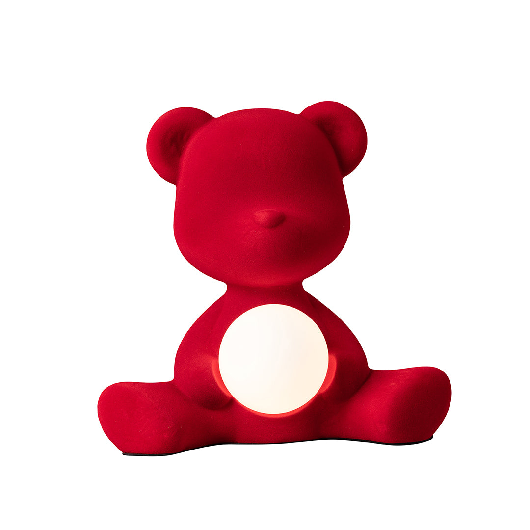 Teddy Lamp Velvet Finish - Red