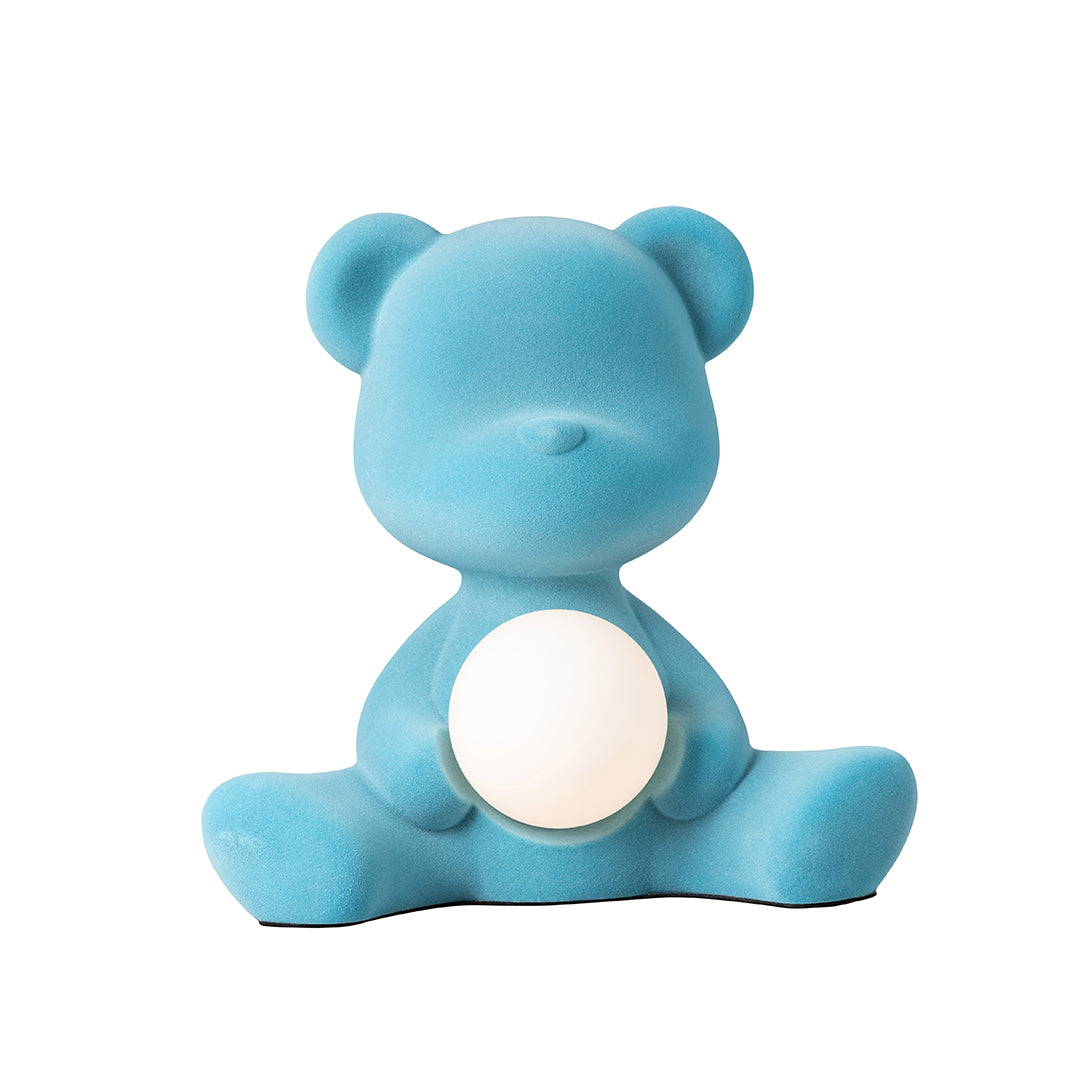 Teddy Lamp Velvet Finish - Light Blue