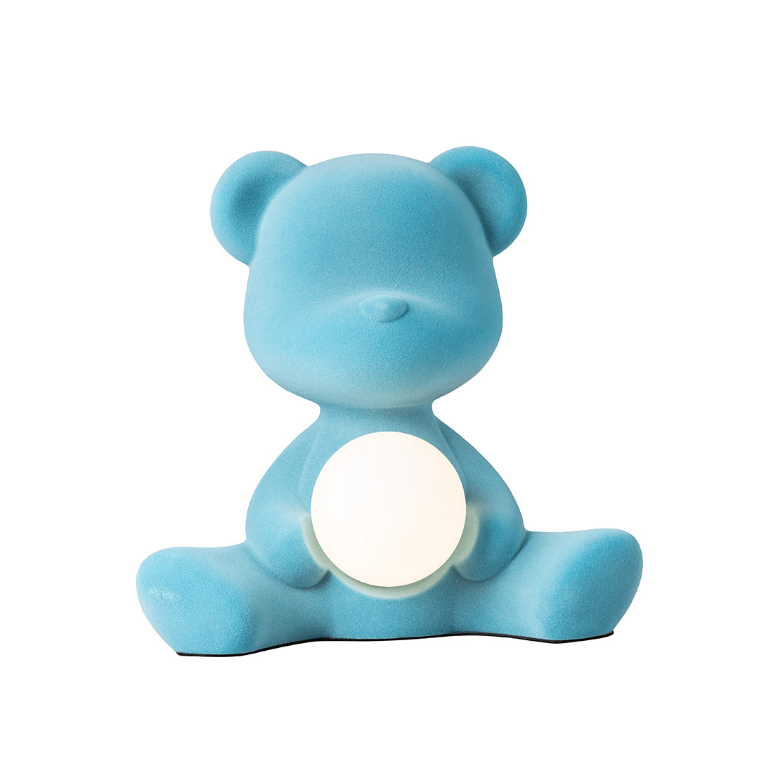 Teddy Lamp Velvet Finish - Light Blue