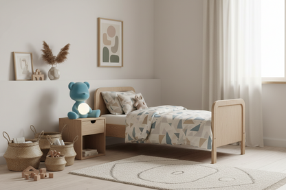 Children's Teddy LED Table Lamp Night Light Velvet - Light Blue