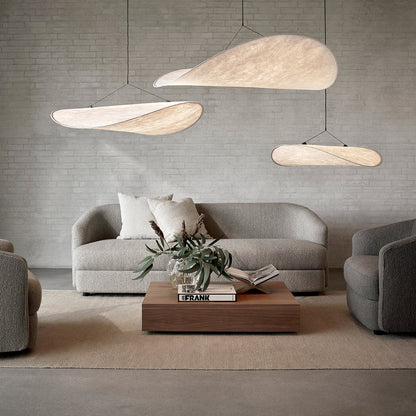 Lune Pendant - Dupont Paper - White/Black