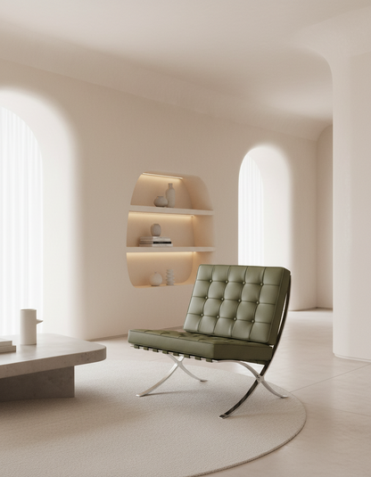 Barcelona Chair Premium Reproduction - 100% Leather