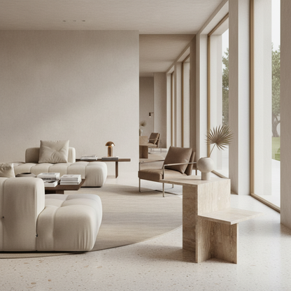 Ginza Side Table - Travertine