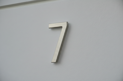 LUMO Lighting | Contemporary Illuminated Address Number 5" (Outdoor) - Silver/Brushed Aluminum