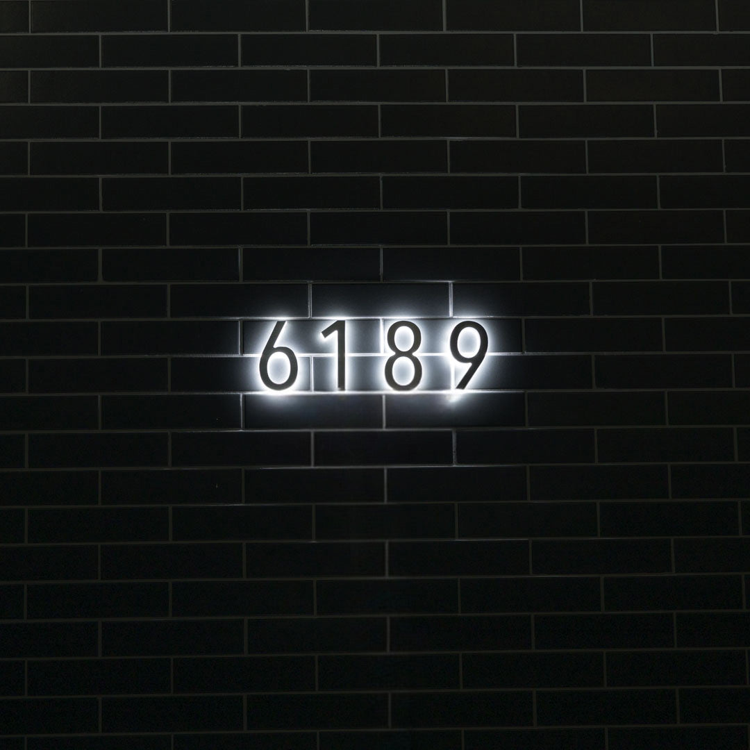 LUMO LED Address Number 5" (Outdoor) - Black/Brushed Aluminum