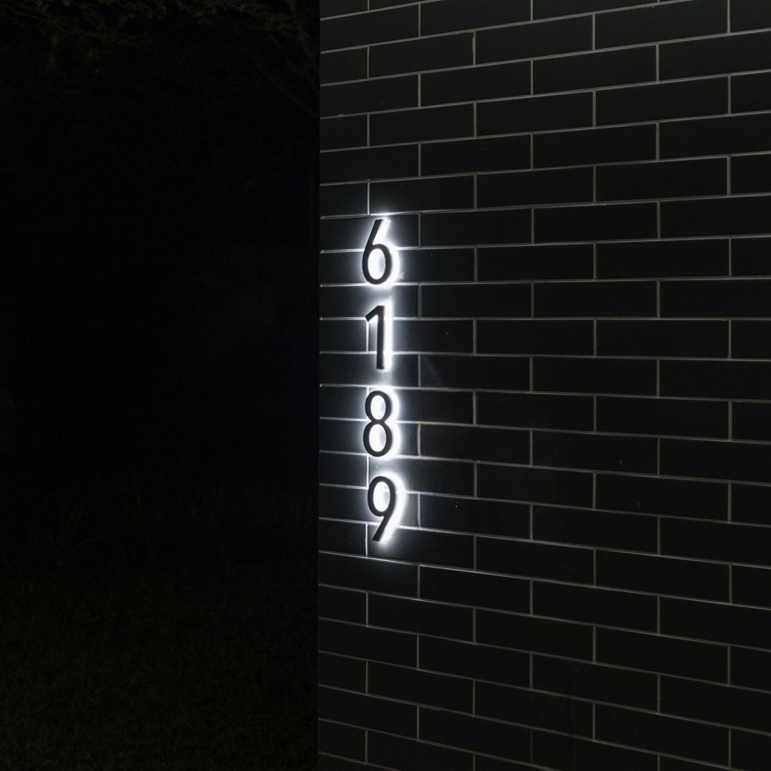 LUMO LED Address Number 5" (Outdoor) - Black/Brushed Aluminum