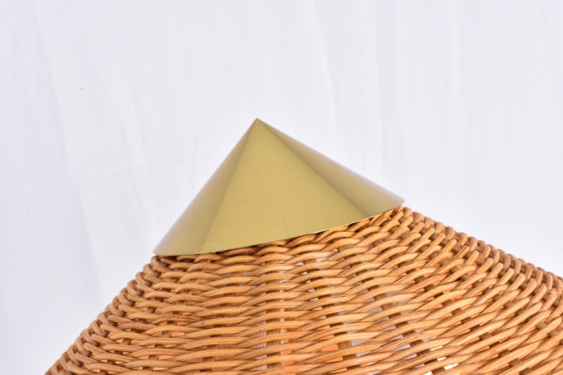 Conical Floor Lamp - Brass & Bamboo
