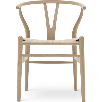 CH24 Wishbone Armchair Premium Reproduction - Natural Ash Wood / Natural Cord