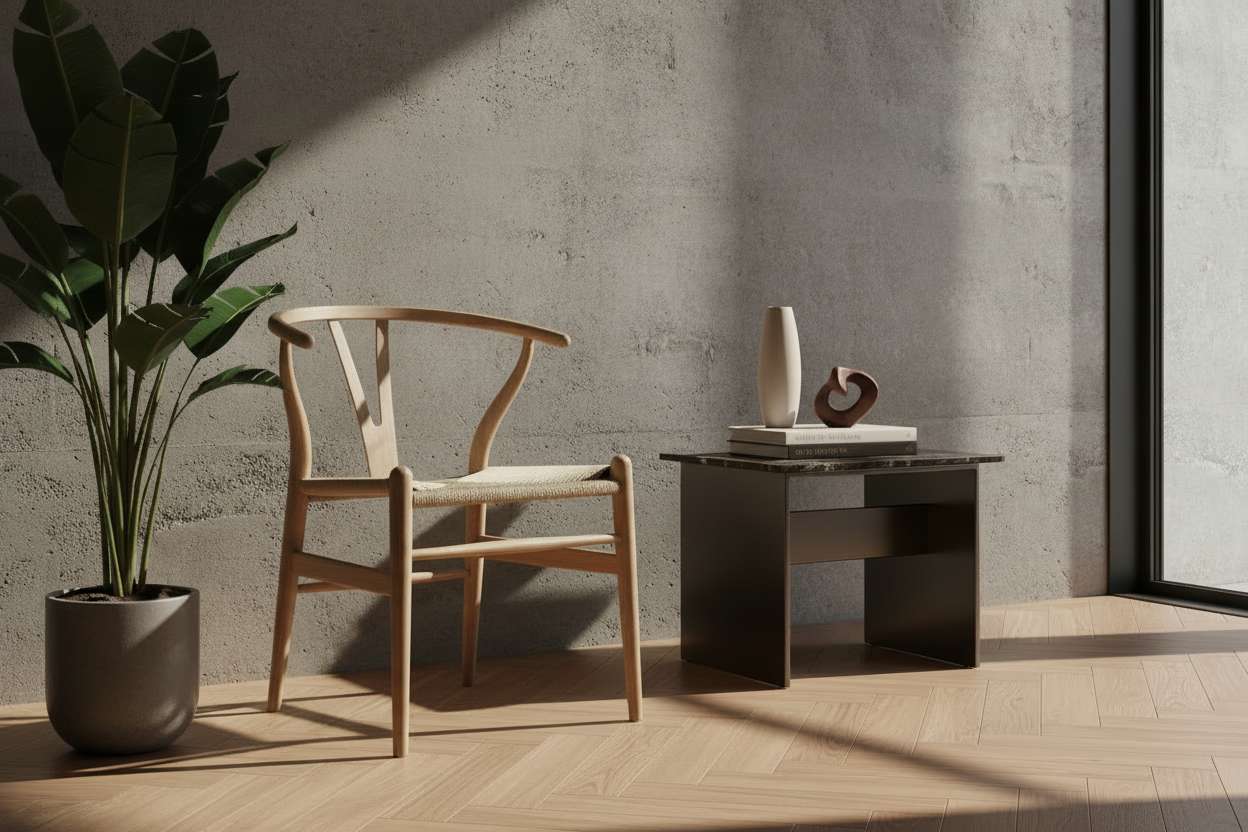 CH24 Wishbone Armchair Premium Reproduction - Natural Ash Wood / Natural Cord