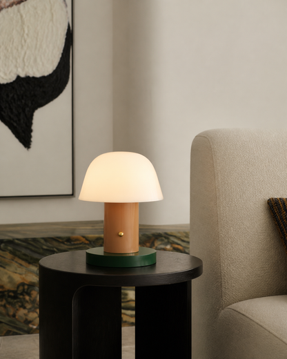 Sophia Portable Table Lamp - Nude & Forrest