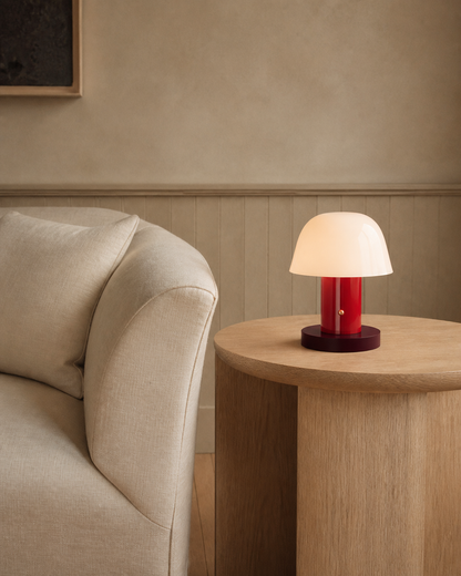 Sophia Portable Table Lamp - Maroon & Grape