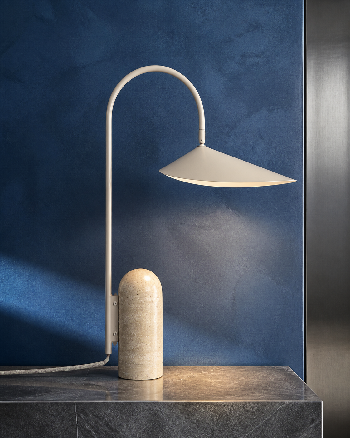 Leaf Table Lamp - Travertine