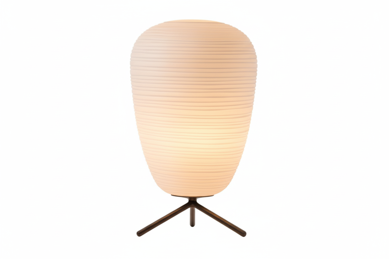 Kami 1 Lantern Table Lamp - Satin Glass