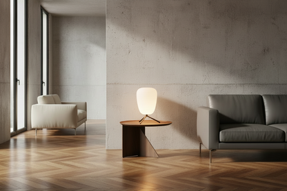 Kami 1 Lantern Table Lamp - Satin Glass