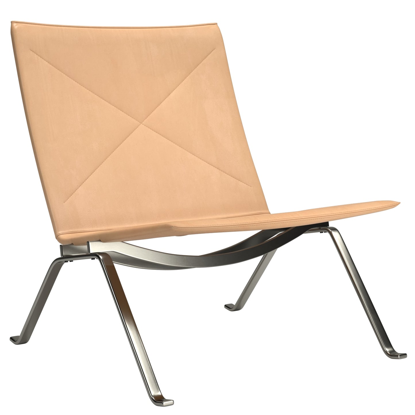 Enzo Lounge Chair - Leather - Steel Frame