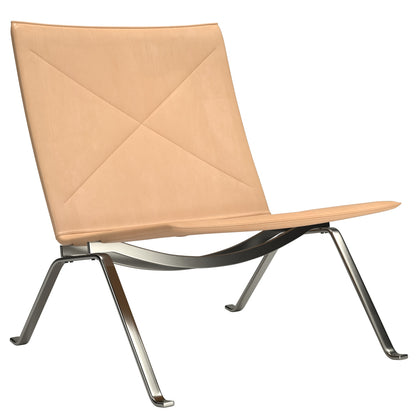 Enzo Lounge Chair - Leather - Steel Frame