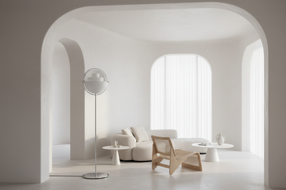 Sfera Floor Lamp - White/Chrome